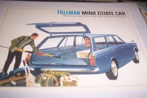 Folleto de ventas patrimoniales Hillman Minx 1969 cazador - Imagen 1 de 3