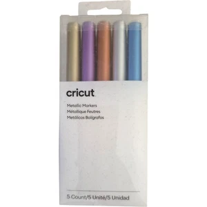 Cricut Metallic Markers Set of 5 - Gold Purple Bronze Blue Silver- New in Box - Picture 1 of 5