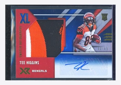 2021 Panini XR NFL XL Swatch Rookie Tee Higgins Patch Auto 03/49 #RXL-TH Bengals - Image 1 of 3
