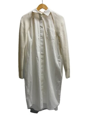 sacai Abito manica lunga 2 Poliestere Bianco Solida 23 06531