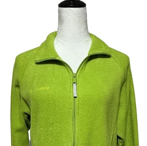 Columbia Jacket Womens Medium Lime Green Benton Springs Fleece Zip Outdoors - Picture 1 of 9