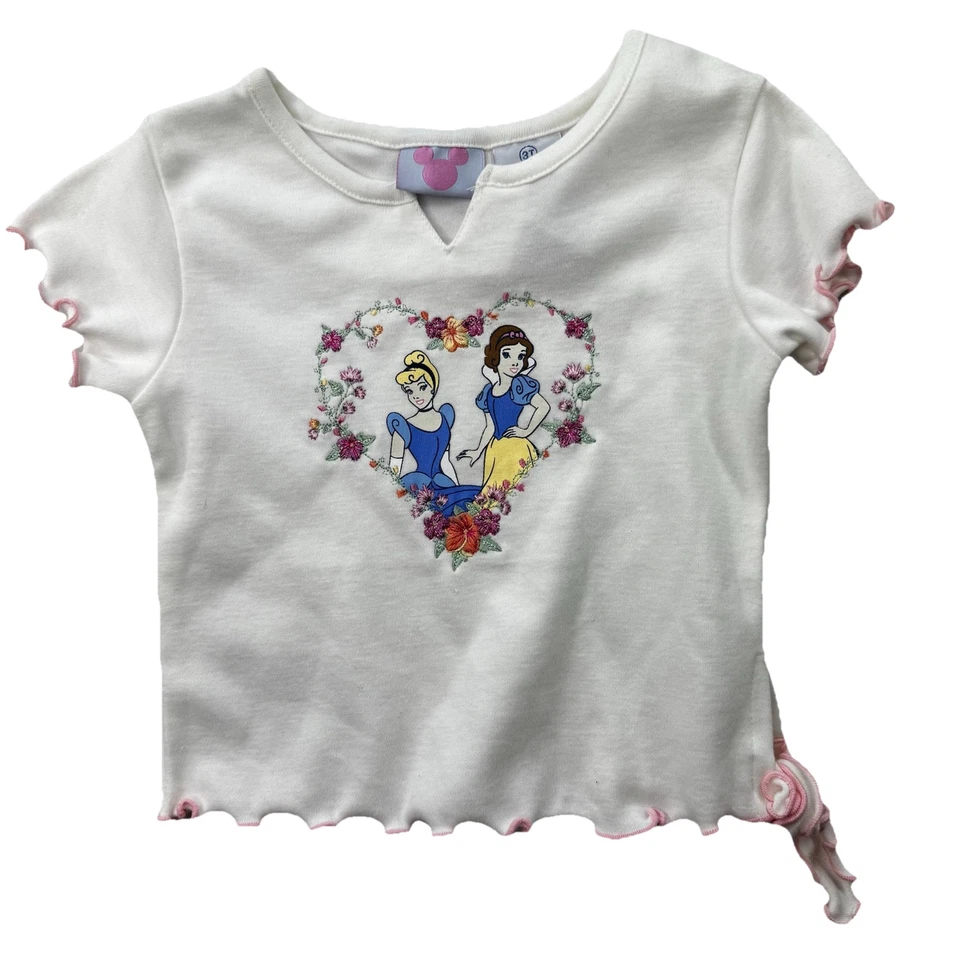 Camisa De Colección Disney Niño Pequeño Talla 3T Años 90 Y2K Rara Princesa Cenicienta Blancanieves Foto 1 de 4