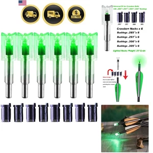 Lighted Nocks for Crossbow Bolts 6 Pack High Visibility ONOFF Switch - Picture 1 of 8