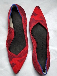 Scarpe basse da ballo ROTHY’S rosse mimetiche in maglia a punta misura 8,5 ~ RARE 🔥❤️ - Foto 1 di 6