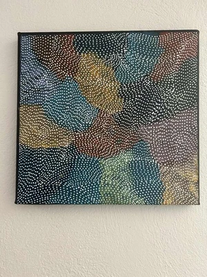 Arte aborigen Mary Rumble Petyarre certificado de autenticidad inc. Foto 1 de 2