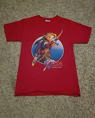 Camiseta Roja Zelda Ocarina Of Time Años 90 De Colección Pequeña Hanes Peso Pesado 100% Algodón Foto 1 de 4