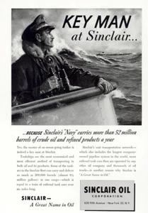 1950 Sinclair: Key Man at Sinclair Because Sinclairs Navy Vintage Print Ad - Picture 1 of 1