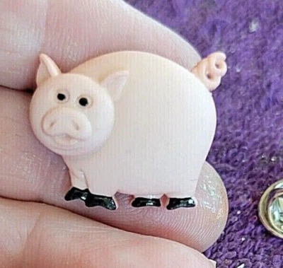 ^Pig in a Pen Farm Barn Tie Tack Lapel Pin - Fun Perfect Gift & Very Unique! - Image 1 of 4
