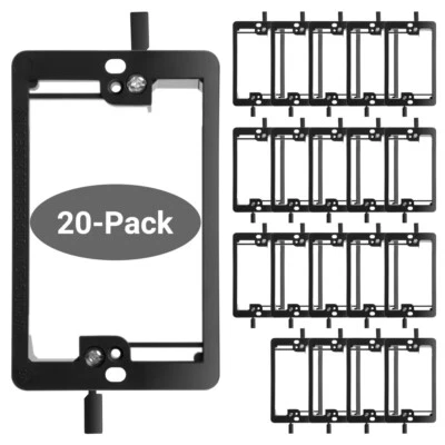 1 Gang suporte de montagem de baixa tensão pacote com 20 preto para montagem de tampa de placa de parede - Imagem 1 de 4
