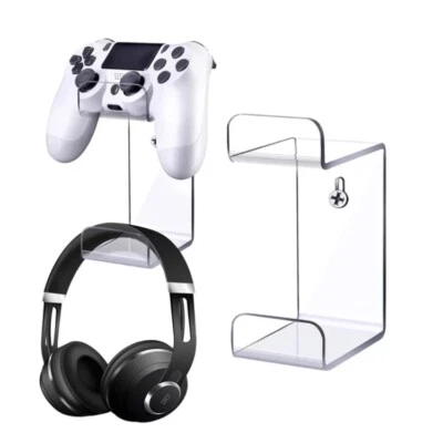 Game Controller Headset Headphone Holder Wall Mount Stand PS5 PS4 Xbox Switch - Image 1 of 4