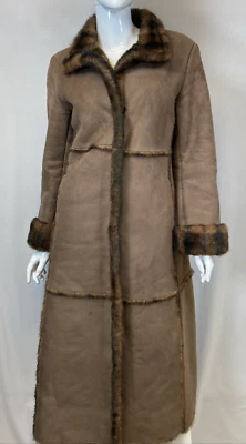 Gabardina larga Talbots Petites para mujer marrón imitación gamuza piel sintética, talla S Foto 1 de 4