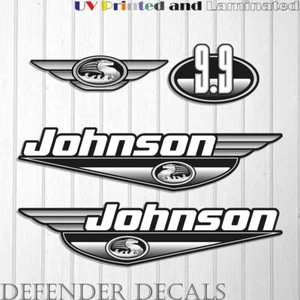 Johnson 9.9 HP 1999-2000 outboard engine decal sticker set kit Gray - Picture 1 of 1