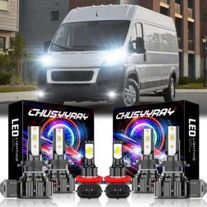 For Ram ProMaster 1500 2500 3500 2014-2022 LED Headlight +Fog Lights Bulbs Combo - Picture 1 of 15