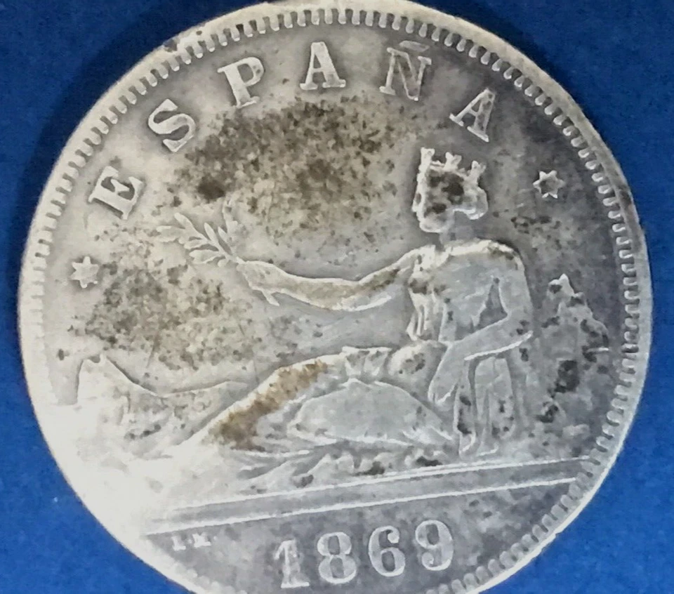 1869 SNM SPAIN 2 PESETAS - Image 1 of 4