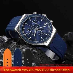 Silicone Watch Strap For Swatch YVS YCS YAS YGS 19mm 21mm Waterproof Sports Band - Picture 1 of 34