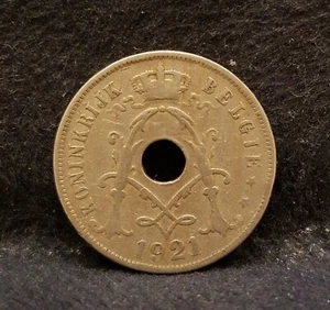 1921 Belgium 25 centimes, Dutch legend variety, KM-69 - Picture 1 of 6