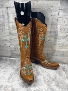 Circle G Corral Western Boots Women 7M Shoes Brown Embroidered Wings Cross Snip - Imagen 1 de 20