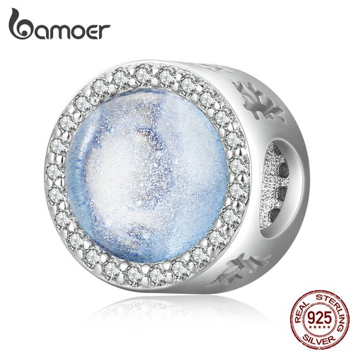 VALENTINO BAMOER Ciondoli Argento Sterling 925 Pavimentazione Zirconcino Natale Neve Per Bracciali