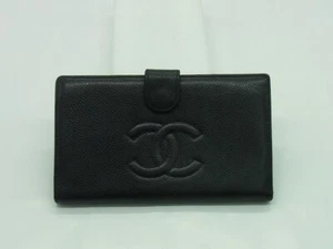 Auth HC1 Chanel Caviar Skin Bifold Long Wallet with Serial Seal from Japan - Picture 1 of 24