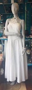Halterneck Strapless White Ballgown Wedding Dress Size 8-10 Handmade - Picture 1 of 7