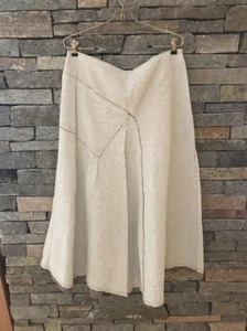 Sarah Pacini Midi Maxi Panel Skirt - Waxed Cotton - White - Size 3 - Picture 1 of 9