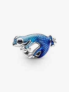 *NUEVO* Pandora Momentos Plata Esterlina Metálico Azul Gecko Dije 792701C01 - Imagen 1 de 5