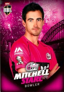 2017 2018 SYDNEY SIXERS BBL Cricket Card MITCHELL STARC - Picture 1 of 2