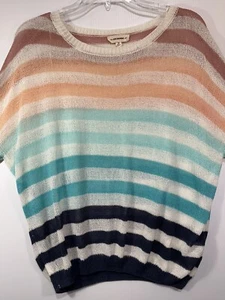 ee:some brand Size Medium - Light Sweater with Pastel Color Stripes Long Sleeves - Picture 1 of 5