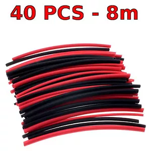 Schrumpfschlauch 2,4, 3,2, 4,8, 6,3 mm rot & schwarz 2:1 Schrumpf Gesamtlänge 8 m - Bild 1 von 1