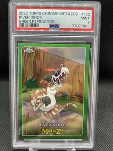 Topps Cromo Metazoo 2022 River Dinos #122 Rifrattore Verde #d/99 PSA 9 - Nuovo di zecca - Foto 1 di 2