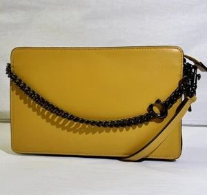 COACH Signature Chain Crossbody Bag, Dark Mustard - Picture 1 of 13