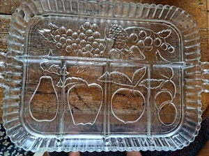 vintage glass relish tray - Picture 1 of 2