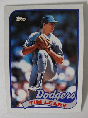 1989 Topps Tim Leary Los Angeles Dodgers Wrong Back Error Baseball Card - Image 1 of 2