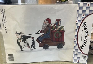 VTG (1991) New Ragamuffins Iron-On Transfer DELIVERED IN STYLE #4140 Xmas Cows - Picture 1 of 4