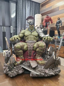 1/4 Queen Studios QS Incredibile Hulk Marvel Throne Modello Gel di Silice DC Lussuoso - Foto 1 di 12