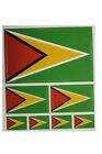GUYANA , SET OF 7 COUNTRY FLAG VINYL CAR STICKERS , 3 SIZES.. NEW