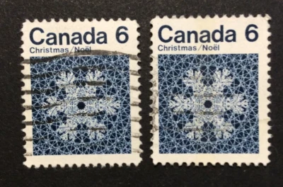 BroadviewStamps Canada XMAS #554i & #554ii (WCB) DULL Paper.  Used fine. - Image 1 of 2