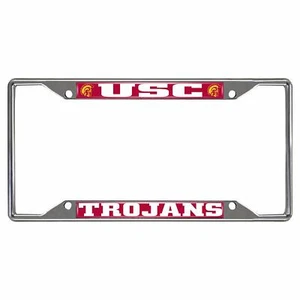 NEW NCAA USC Trojans Car Truck Chrome Metal License Plate Frame - Picture 1 of 2