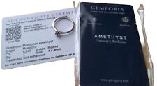 925 Silver February Birthday Amethyst Ring Gift Set Aquarius Pisces Size N