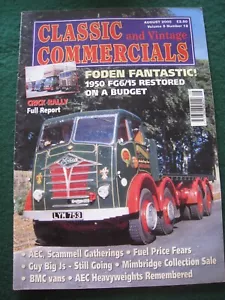 CLASSIC VINTAGE COMMERCIALS MAGAZINE AUG 2000 FODEN FANTASTIC CRICK RALLY AEC SC - Picture 1 of 3