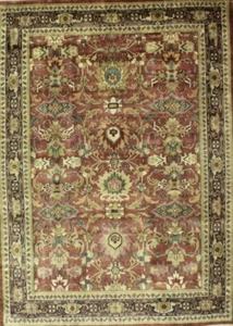 Oriental area rug 10 X 14 Rust INdo Mahal Fine Quality New Knotted Elegant - Picture 1 of 8
