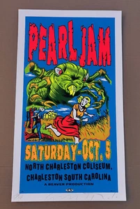 PÓSTER CONCIERTO SERIGRAFÍA CEJA BAJA EDICIÓN LIMITADA NUMERADO FIRMADO TAZ PEARL JAM - Imagen 1 de 2