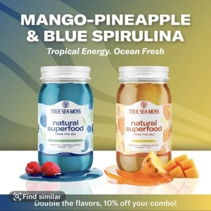 TrueSeaMoss 2 Flaschen Bundle: Mango-Ananas & Blaue Spirulina-Himbeere - Bild 1 von 9