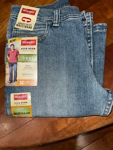 NWT WRANGLER FIVE STAR PREMIUM DENIM BOOT RELAXED SEAT & THIGH BOYS 10 REGULAR - Picture 1 of 1