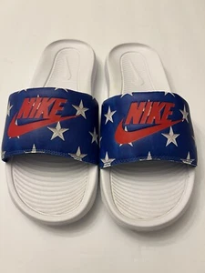 Nike Victori One Slides Women’s Sz 10 Patriotic Flag USA Sandals EUC  - Picture 1 of 7
