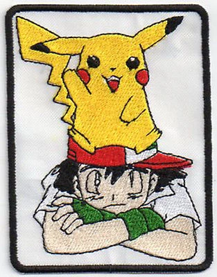 PATCH RICAMO TOPPA POKEMON PIKACHU ASH CARTOON CARTONI ANIMATI ANIME