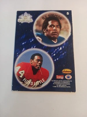 1994 Ted Williams Oj Simpson Floyd Little #5 Denver Broncos - Image 1 of 4