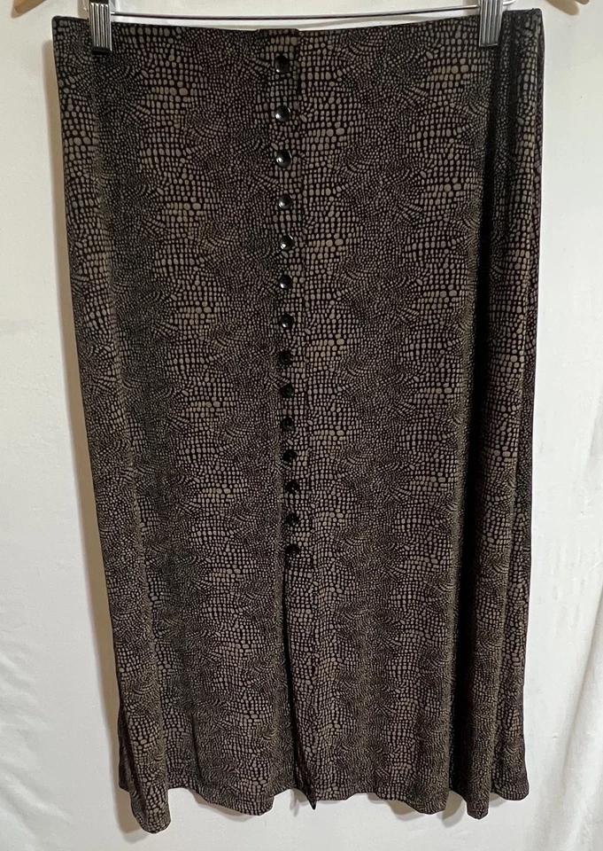 Maxi Falda Briggs New York Negra Dorada Estampado Guepardo Animal, Estampado Leopardo Retro K Foto 1 de 4