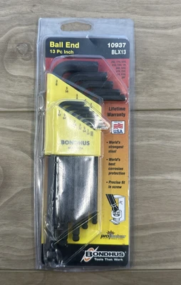 BONDHUS Ball End Allen Hex Key Set. Imperial 13 Piece  (BLX13) 10937 - Image 1 of 3