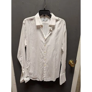 Nordstrom Rack White button up cotton weave Dress Shirt Slim Fit 16" 34/35 - Picture 1 of 5